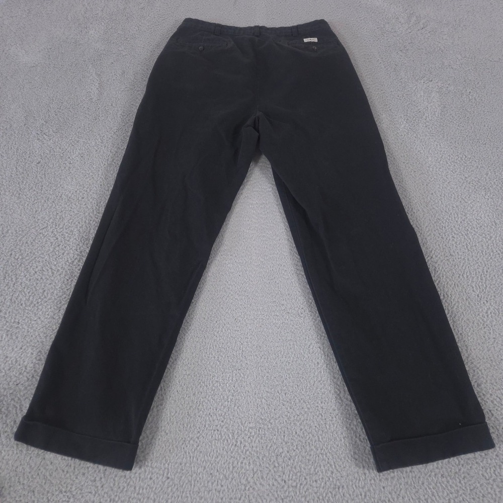VINTAGE Polo Ralph Lauren Pants Mens 34x32 Black Hammond Cotton Pleated 90s Y2K - Picture 10 of 11